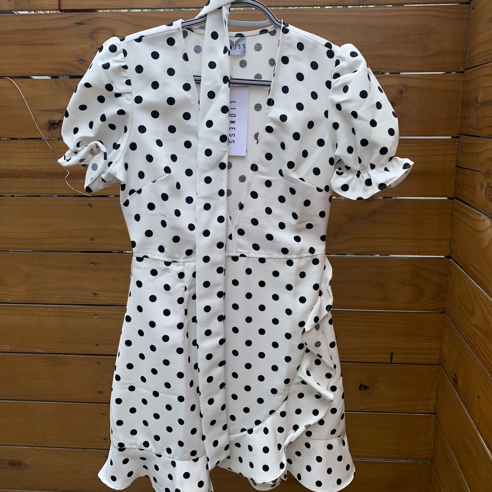 Polka Dot Lioness Mini Dress - Picture 4 of 4